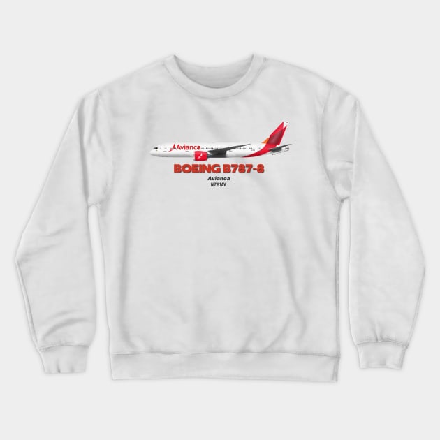 Boeing B787-8 - Avianca Crewneck Sweatshirt by TheArtofFlying